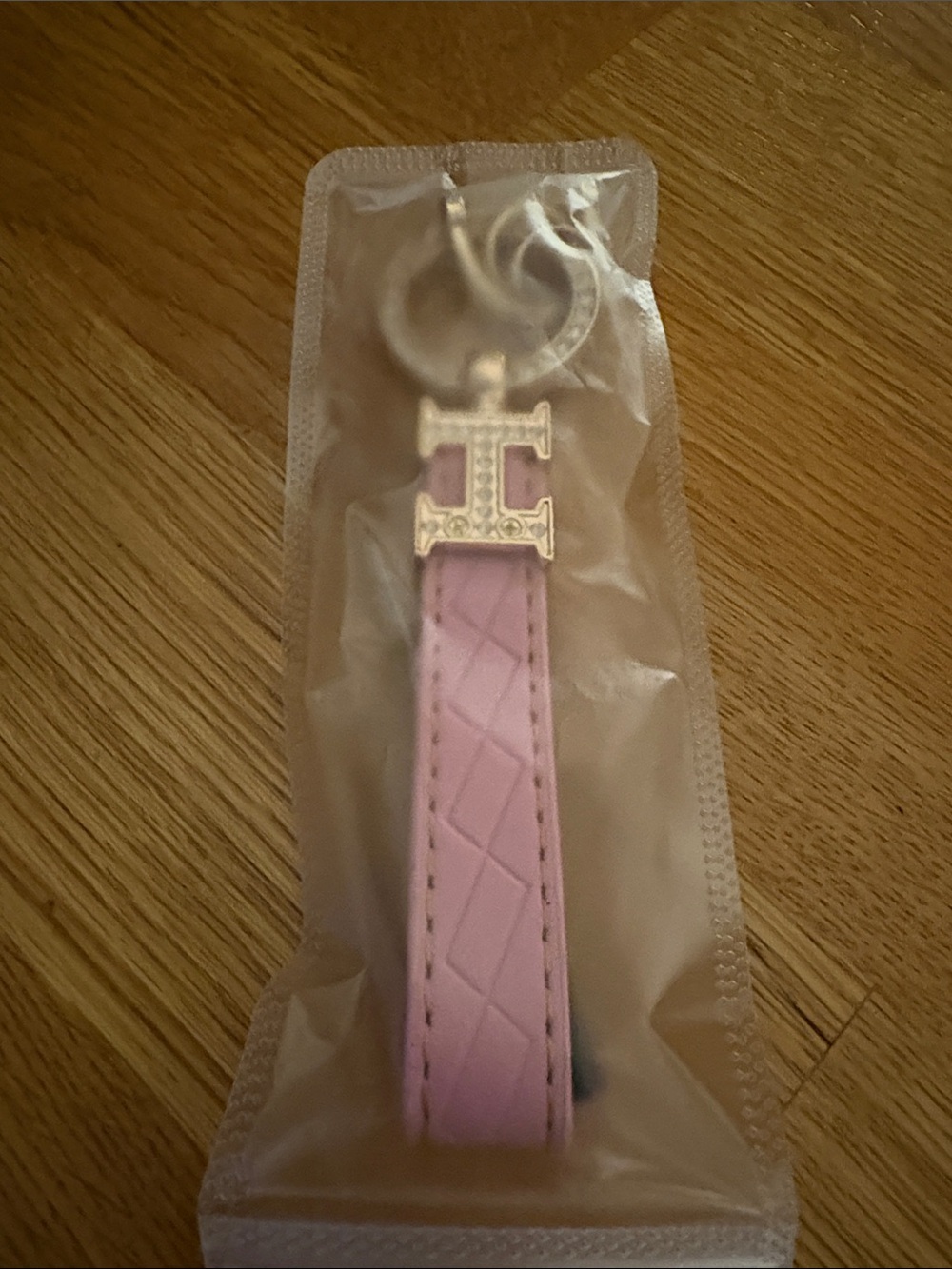 Pink Initial Keychain